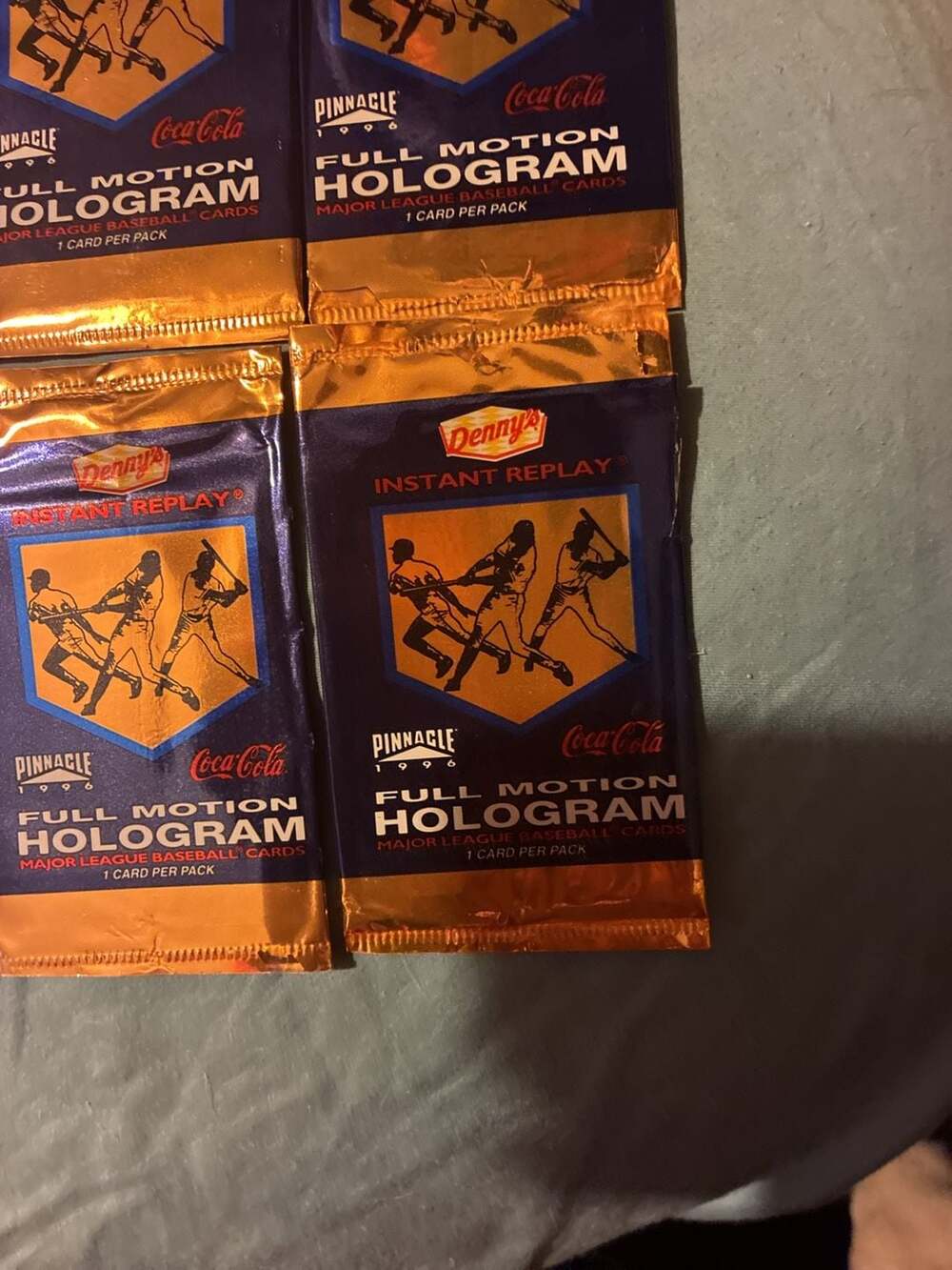 1996 Pinnacle Denny's Full Motion Hologram Baseball Card Packs Lot of 10